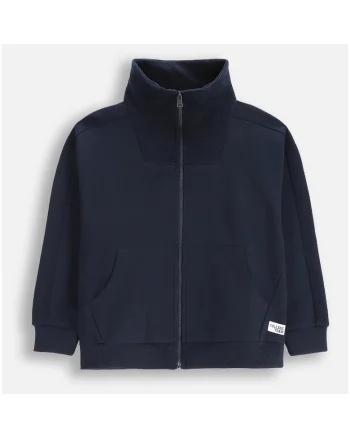 Bluza sport cu fermoar si insertii striate