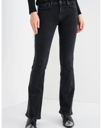 Blugi bootcut cu talie joasa Getti, Negru