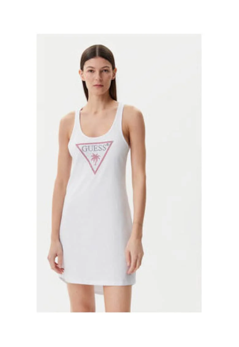 Rochie-tricou fara maneci cu imprimeu logo