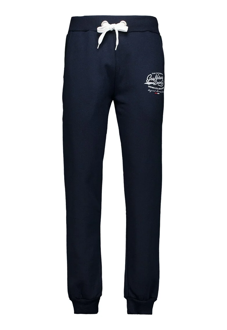 Pantaloni de trening cu buzunare laterale si imprimeu logo Merci, Albastru ultramarin
