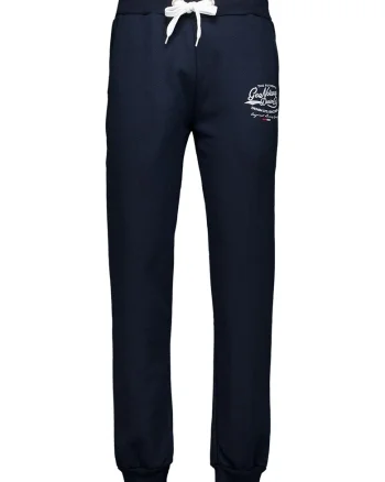 Pantaloni de trening cu buzunare laterale si imprimeu logo Merci, Albastru ultramarin