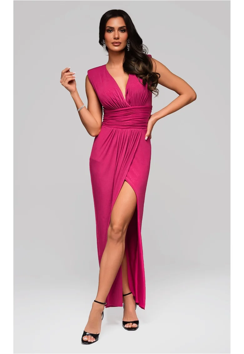 Rochie de seara maxi  LA-OM-DLR084, Fucsia, Fucsia