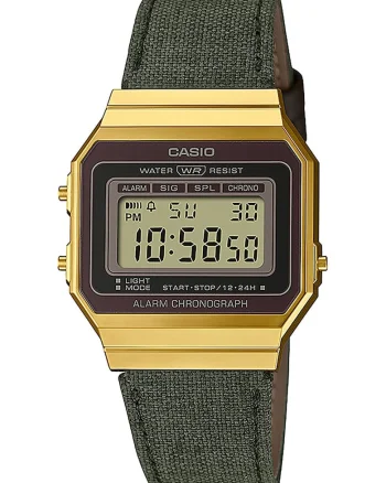 Ceas unisex digital cu o curea textila, Verde militar