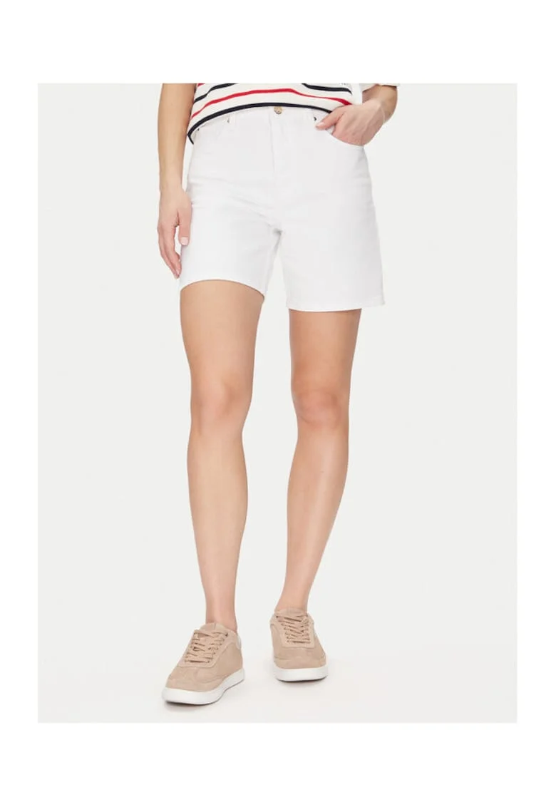 Pantaloni scurti din denim Dama,  Alb, Bumbac