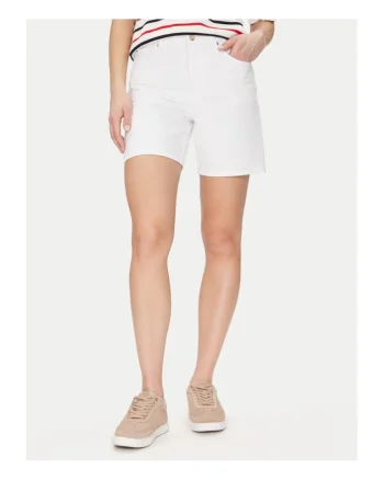 Pantaloni scurti din denim Dama,  Alb, Bumbac