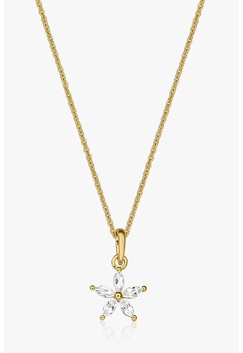 Colier placat cu aur de 14K si decorat cu cristale zirconia, Auriu