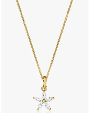 Colier placat cu aur de 14K si decorat cu cristale zirconia, Auriu
