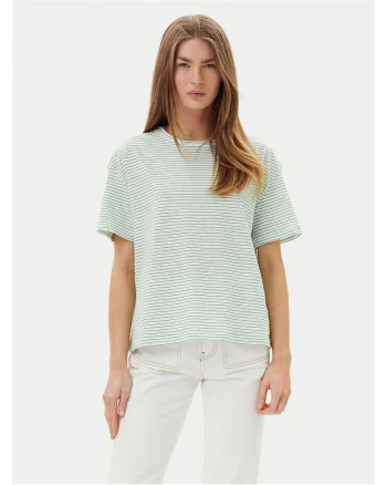 Tricou pentru dama,  Verde/Alb, Dungi