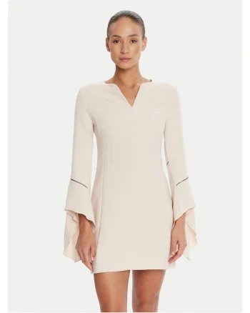 Rochie de cocktail,  bej, fabrica de calitate