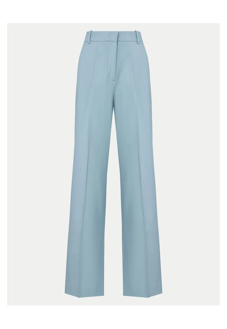 Pantaloni dama  Palazzo, cu talie inalta, Albastru