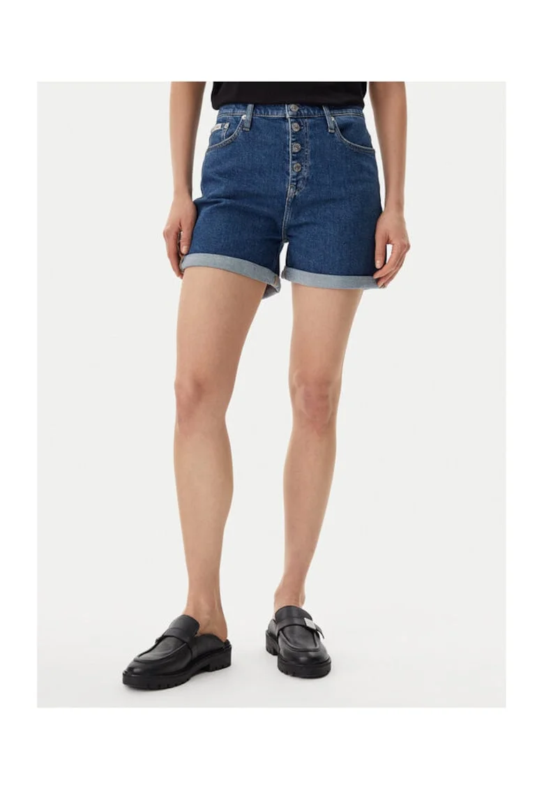 Pantaloni scurti din denim dama  albastru marin