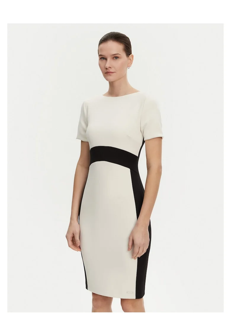 Rochie de cocktail dama  ecru/negru, 2 culori