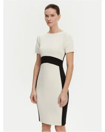 Rochie de cocktail dama  ecru/negru, 2 culori
