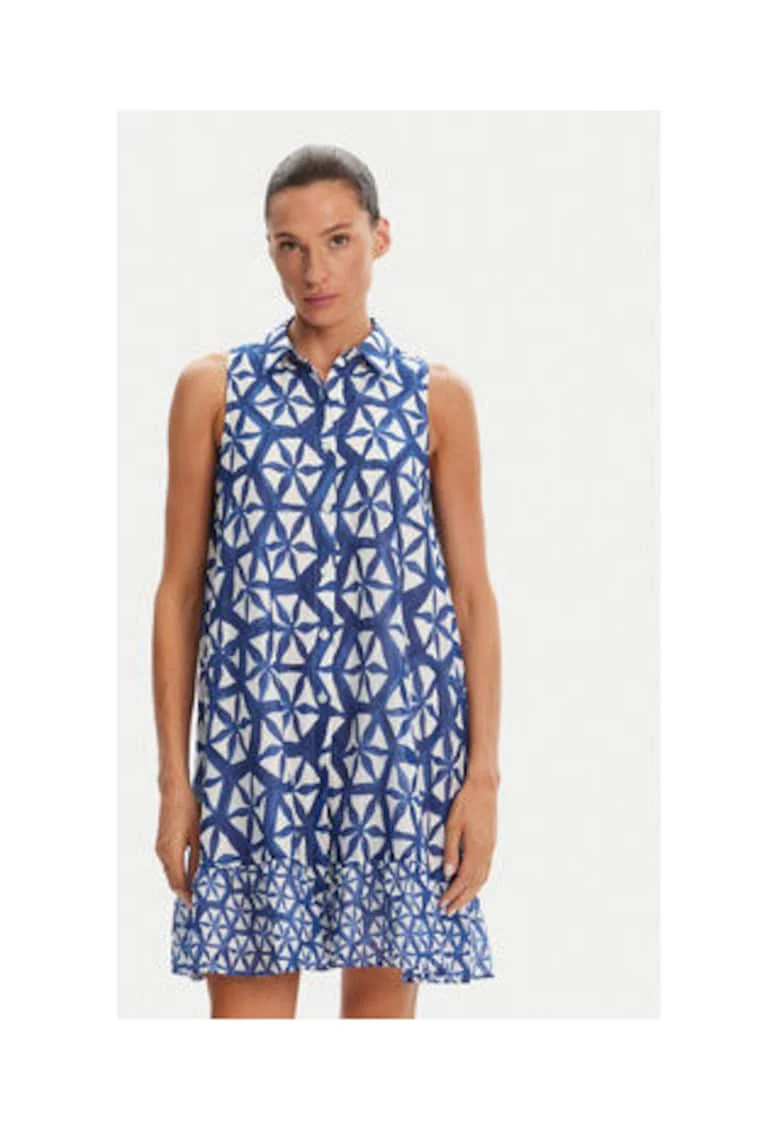 Rochie de vara,  Albastru, 100% bumbac,