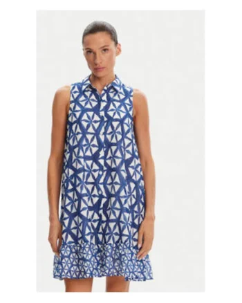 Rochie de vara,  Albastru, 100% bumbac,