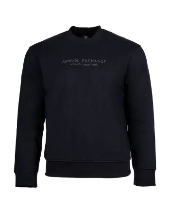 Bluza de trening cu imprimeu logo si decolteu la baza gatului, Albastru inchis
