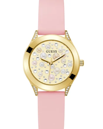 Ceas quartz cu o curea de silicon, Roz