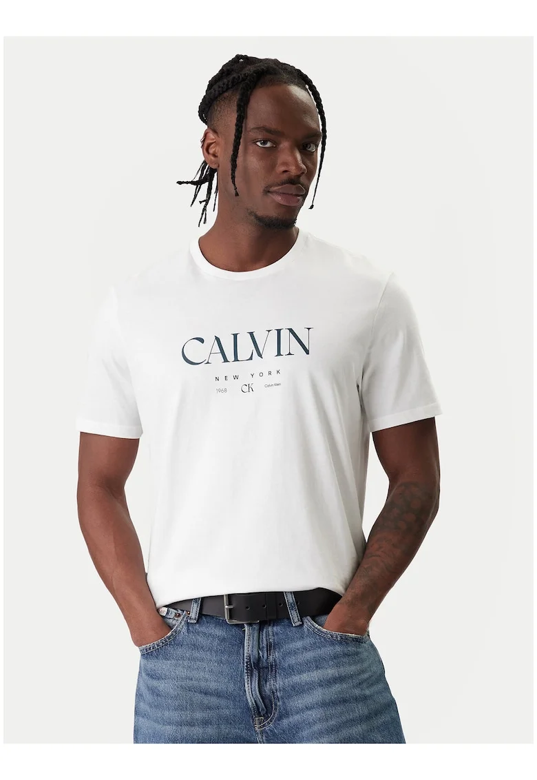 Tricou din bumbac regular fit cu model logo,