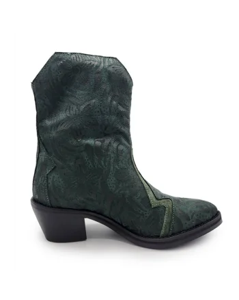 Ghete cowboy de piele intoarsa, Verde inchis