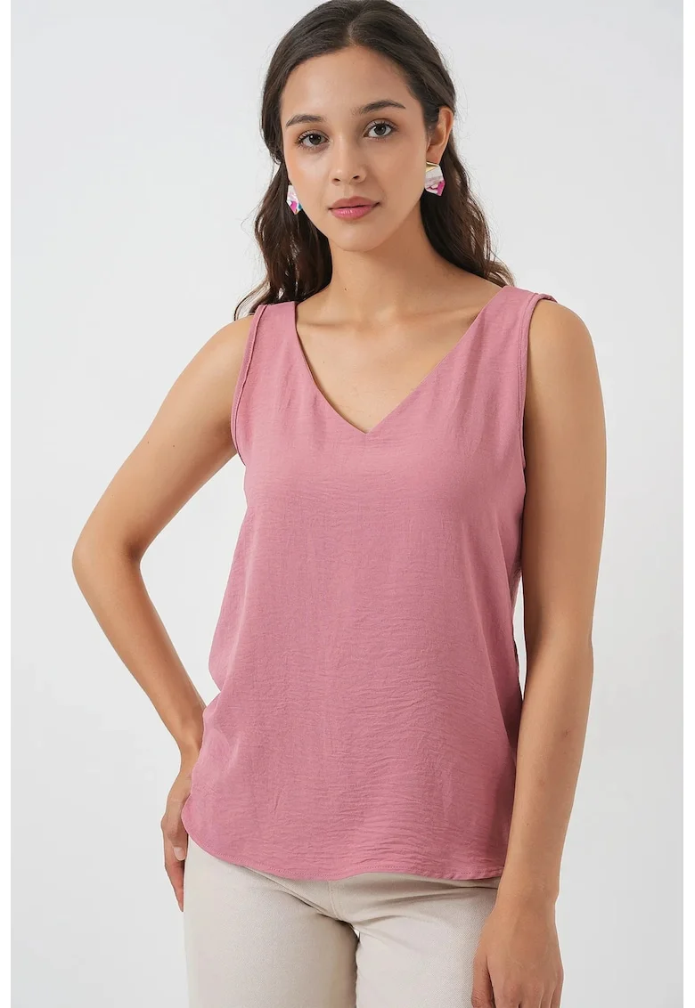 Bluza dama, HiCCUP, pull-on, roz prafuit, textil