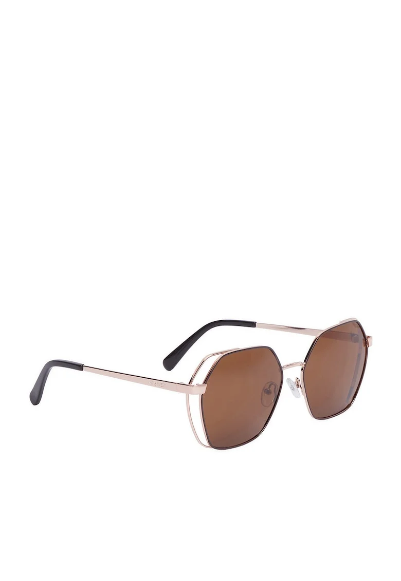 Ochelari de soare  aurii unisex cu protectie UV400 si toc