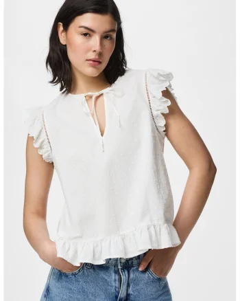 Bluza uni din bumbac organic, Alb