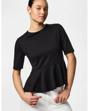 Tricou cu peplum, Negru