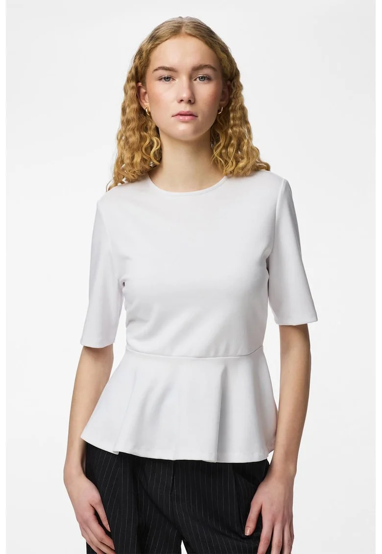 Tricou cu peplum, Alb murdar