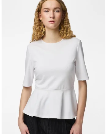 Tricou cu peplum, Alb murdar