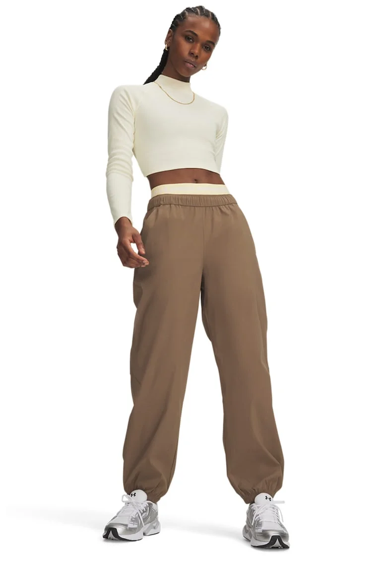 Pantaloni de trening rezistenti la apa cu talie elastica Luna, Maro camel