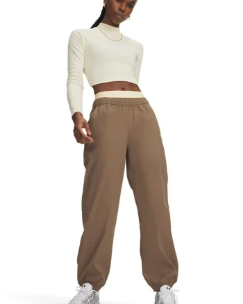 Pantaloni de trening rezistenti la apa cu talie elastica Luna, Maro camel