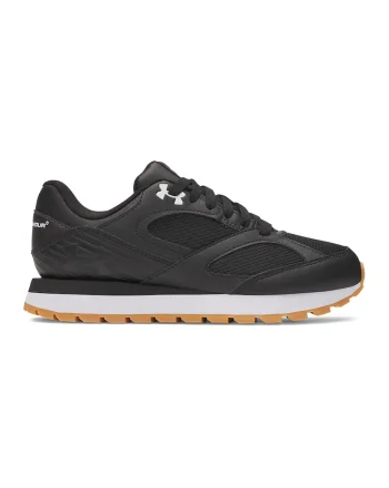 Pantofi sport Jogger din piele, cu garnituri de plasa, Negru