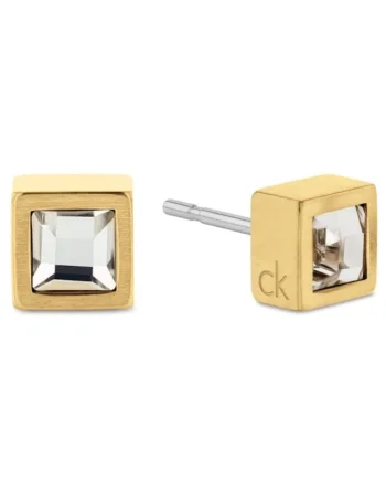 Cercei  stud cu cubic zirconia 35100076, Auriu