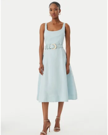 Rochie casual,  turcoaz, fara maneci, lyocell-in, Albastru