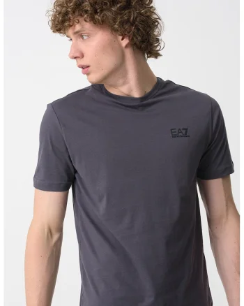 Tricou cu model uni Gircollo, Gri antracit