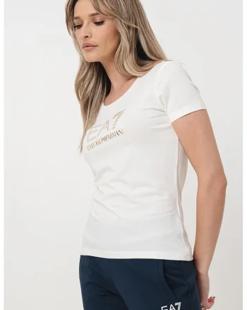 Tricou slim-fit din amestec de modal si bumbac, Auriu/Crem