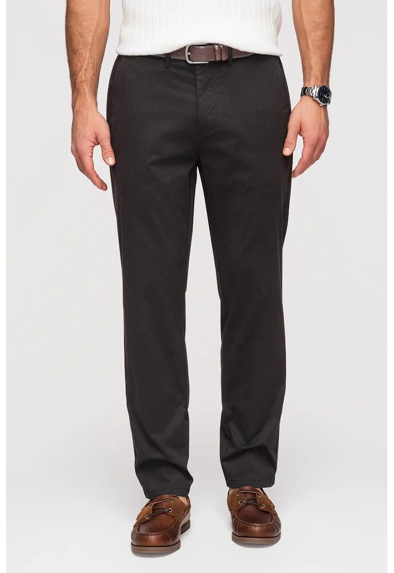 Pantaloni chino cu talie elastica, Negru