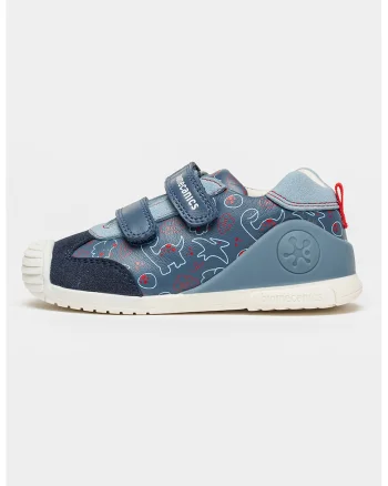 Tenisi cu inchidere velcro si model, Albastru inchis