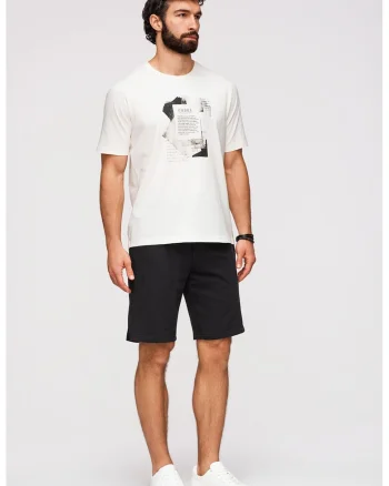 Pantaloni scurti regular fit cu snururi de ajustare, Negru