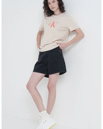 Tricou relaxed fit cu imprimeu logo, Portocaliu/Bej