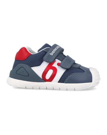 Pantofi sport din material textil cu garnituri de piele, Rosu/Albastru inchis/Alb murdar