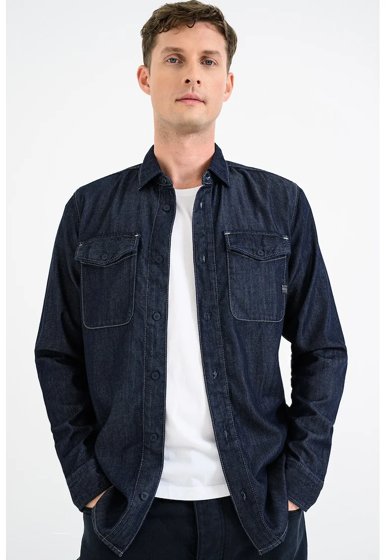 Camasa slim fit din denim Marine, Albastru ultramarin