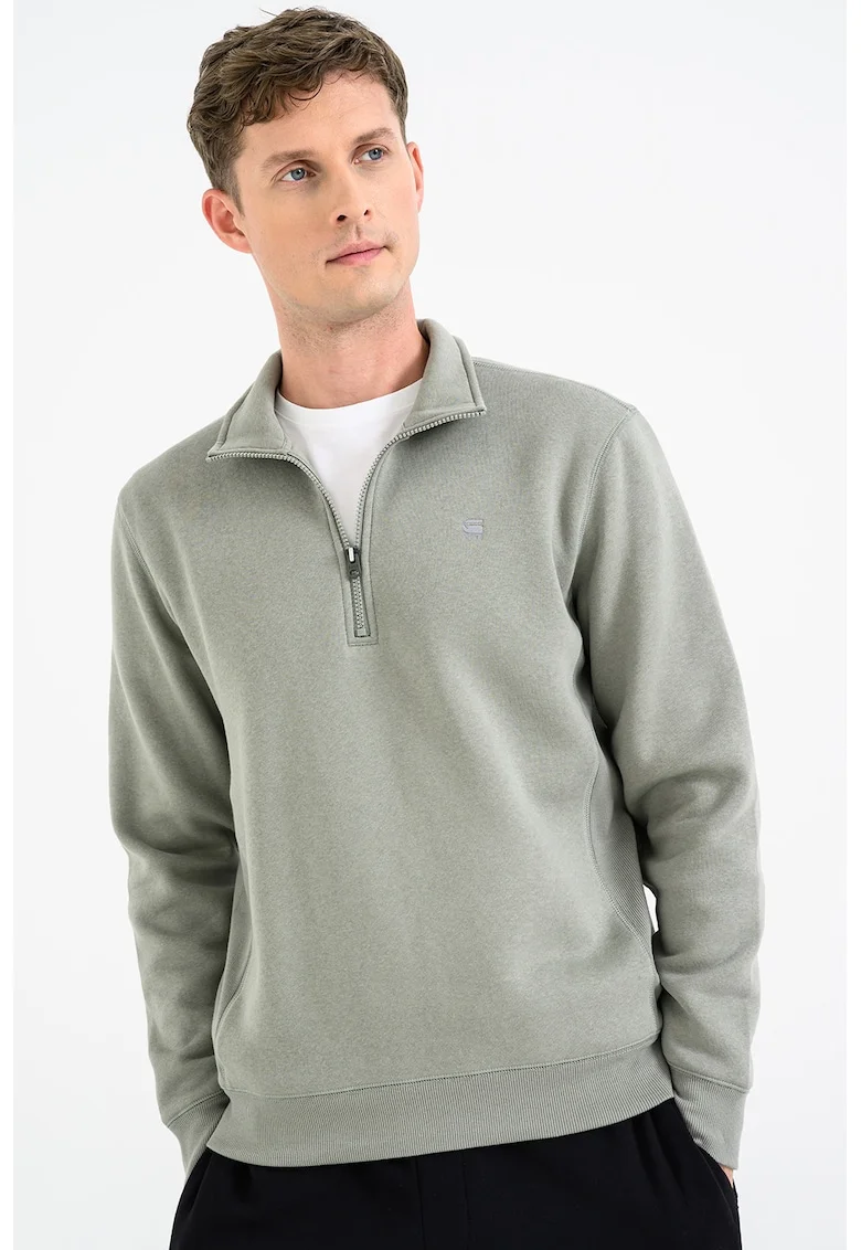 Bluza de trening cu fermoar scurt Premium Core, Verde fistic