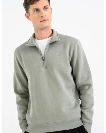 Bluza de trening cu fermoar scurt Premium Core, Verde fistic