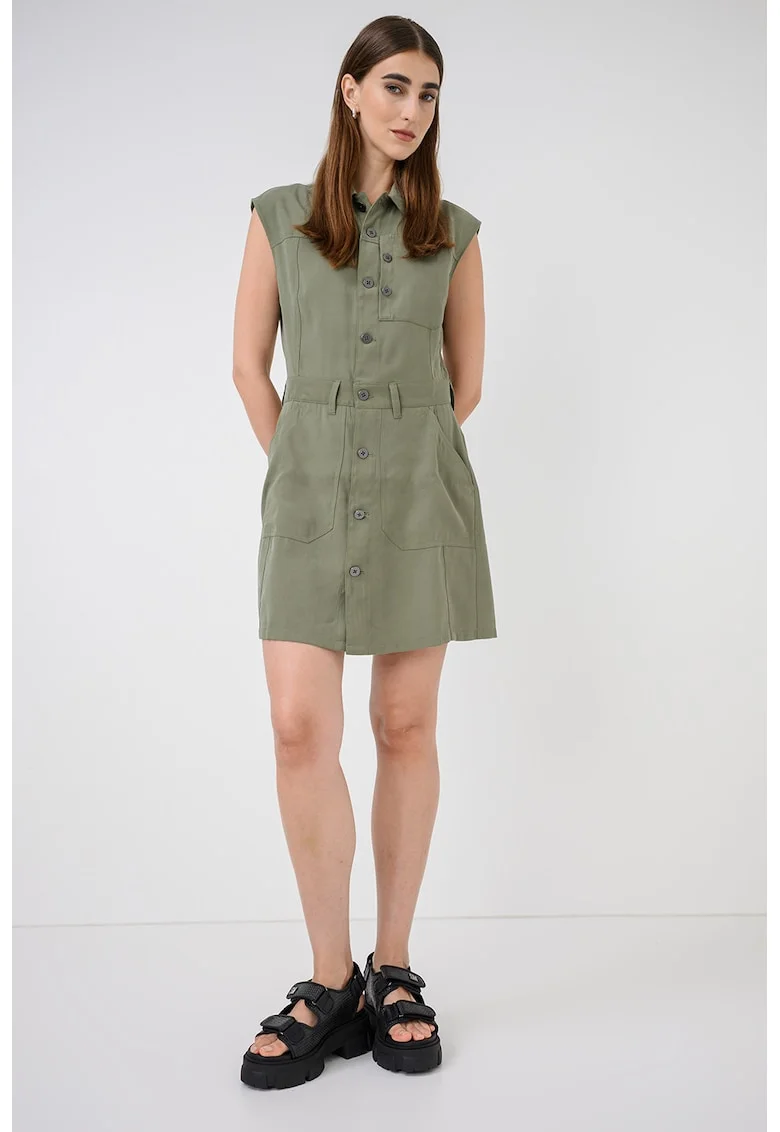 Rochie-camasa fara maneci Cinch, Verde masliniu