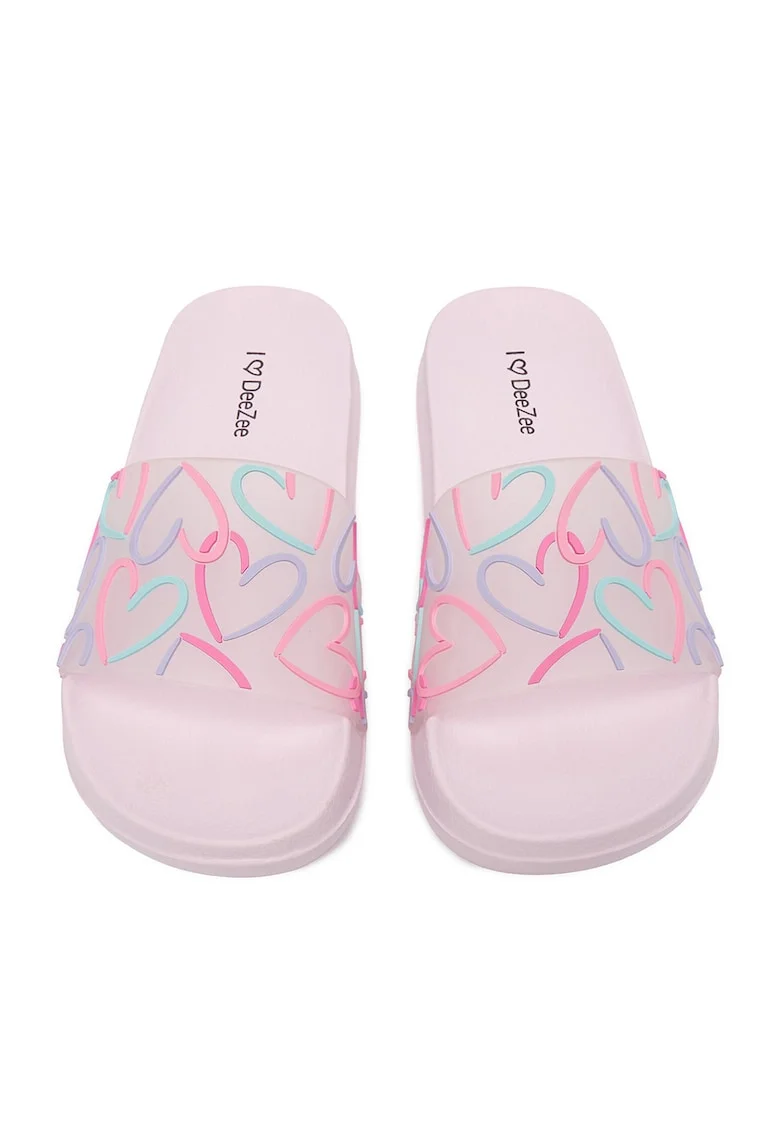 Papuci copii,  transparent, roz, sintetic,