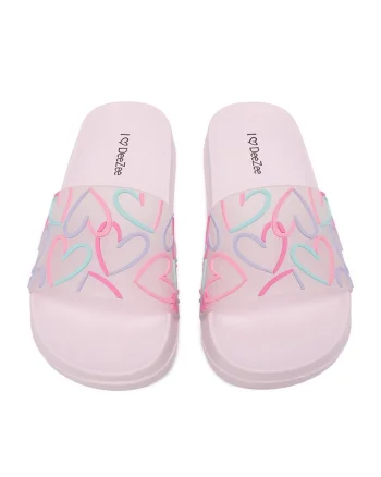 Papuci copii,  transparent, roz, sintetic,