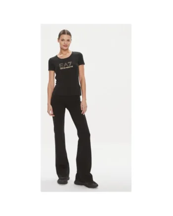 Tricou dama  Emporio Armani, 8NTT67 TJDQZ, Bumbac/Modal, Negru, Negru