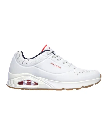 Pantofi sport de piele ecologica Uno Stand On Air, Alb optic
