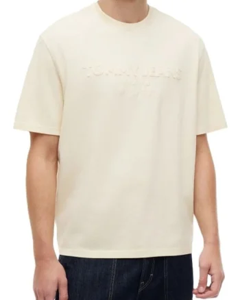 Tricou barbati,  Bumbac, Crem,